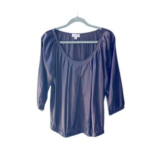 Calvin Klein deep eggplant, Relaxed Ruched top…Sz M…Silk